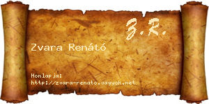 Zvara Renátó névjegykártya